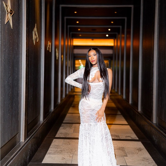 Elegant White Lace Gown